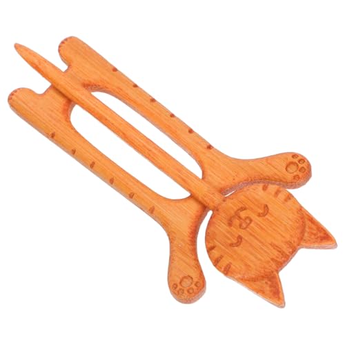 DECORNIJIA Holz Brosche Katze Handgefertigt Leichter Holz Ansteckpin Sicherer Halteclip für Damen Pullover Schals Jacken Dekorativer Tieranhänger für Herbst und Winter von DECORNIJIA