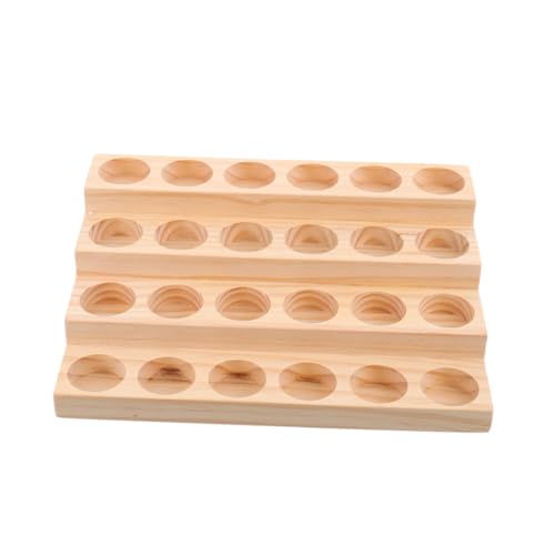 DECORNIJIA Holzständer für Ätherische Ölflaschen Langlebiges Glasflaschen Display Kompakter Organizer Manuell Poliert Schutz vor Sonnenschäden für Massage und Basisöle von DECORNIJIA