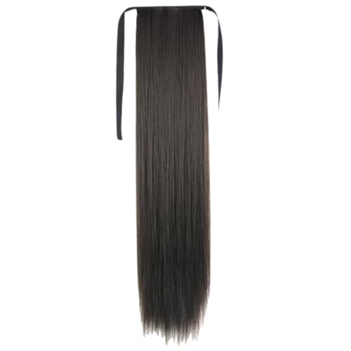 DECORNIJIA Lange Glatte Haarperücke Für Damen Perücken Langer Gerader Pferdeschwanz Pferdeschwanzhaarerweiterung Haarverlängerungen Frauen Kopfschmuck Hochtemperaturdraht Black von DECORNIJIA