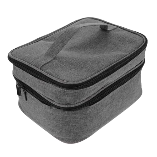 DECORNIJIA Leichte Tragbare Kosmetiktasche für Damen und Mädchen Stoßfester Organizer mit Fächern für Nagellack Ätherische Öle und Make Up für Reisen und Alltag Hellgrau von DECORNIJIA