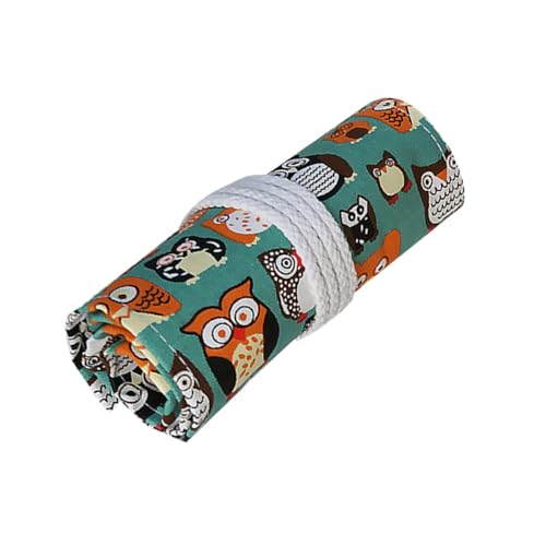 DECORNIJIA Leichter Leinwand Stifterollen etui mit Fächern Motiv Praktischer Federmäppchen Organizer für Schule und Kunst Handliche Rolltasche für Malutensilien und Stifte von DECORNIJIA