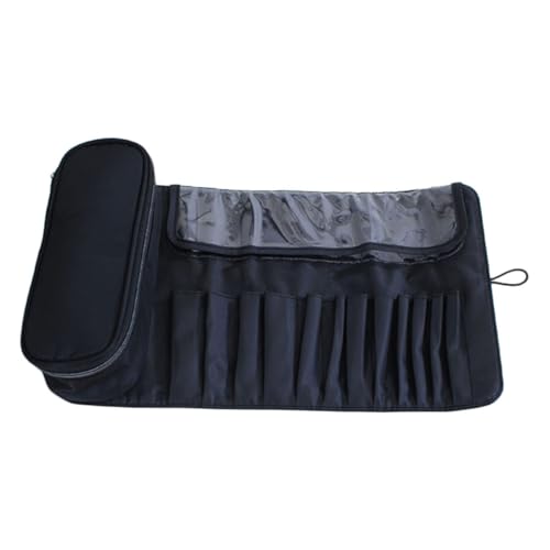 DECORNIJIA Make up Pinsel Tasche Faltbar Tragbarer Kosmetik Organizer Für Make up Pinsel Wasserfest Schwarz Aufbewahrungshalter Für Und Kosmetika Für Reisen Und Zuhause von DECORNIJIA