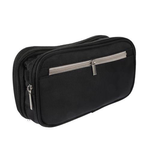 DECORNIJIA Mehrschichtige Federtasche mit Reißverschluss Große Kapazität Multifunktionales Mäppchen für Schüler Robustes Stifteetui für Schule und Büro Leicht und Tragbar Schwarzes Design von DECORNIJIA