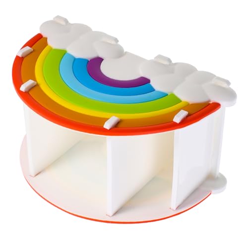 DECORNIJIA Multifunktionaler Rainbow Make Up Pinselhalter aus Silikon mit Fächern Bunter Stifthalter und Organizer für Schminktisch und Schreibtisch Praktischer Aufbewahrungsbox für Kosmetik von DECORNIJIA