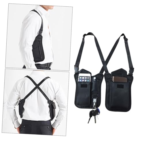 DECORNIJIA Nylon Armpit Bag Versteckte Diebstahl Schultertasche mit DREI Fächern Wasserdichtes Material Verstellbarer Gurt Multifunktional für Männer und Frauen Schwarz von DECORNIJIA