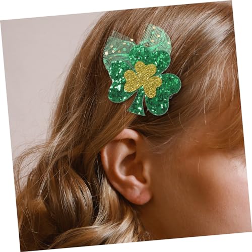 DECORNIJIA Patrick's Day Haarklammer mit Grünem Mesh Schleier Kleeblatt Haarclip für Party Festlicher Haarschmuck für Mädchen Leicht und Langlebig Patrick's Day Kostüm Zubehör von DECORNIJIA