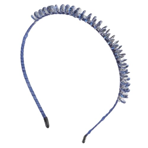 DECORNIJIA Perlen Haarreif Damen Stilvolles Metall Haarband mit Strass Leichtes Bequemes Stirnband für Frauen und Mädchen als Brautschmuck und Modisches Accessoire Blau von DECORNIJIA