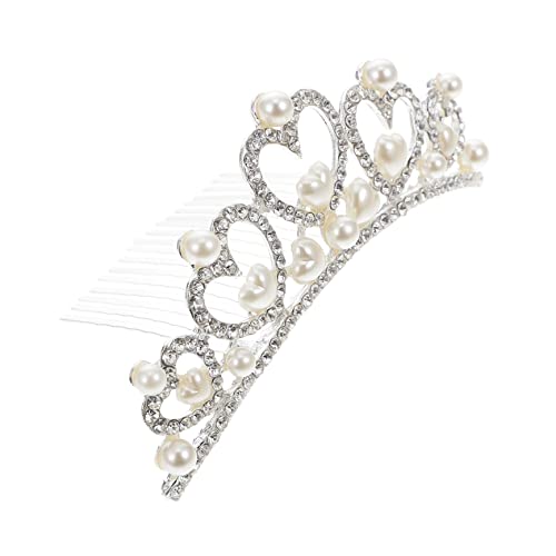 DECORNIJIA Perlenkrone Braut Haarschmuck Bridal Tiara Accessoire Stilvoller Hochzeitsschmuck für Braut und Blumenmädchen Vielseitig Einsetzbar bei Festen und Feiern von DECORNIJIA