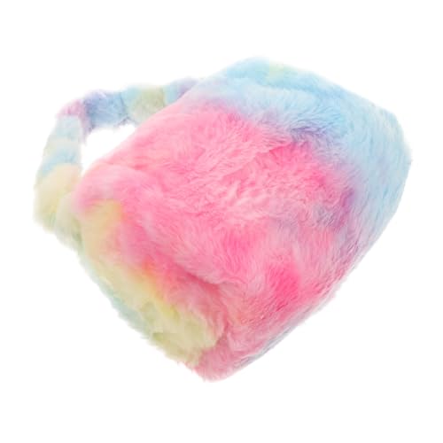 DECORNIJIA Plüsch Kosmetiktasche für Damen Weiches Make Up Täschchen Reise Kulturbeutel Organizer Schminktasche Cute Toiletry Bag Farbige Aufbewahrungstasche für Pflegeprodukte von DECORNIJIA