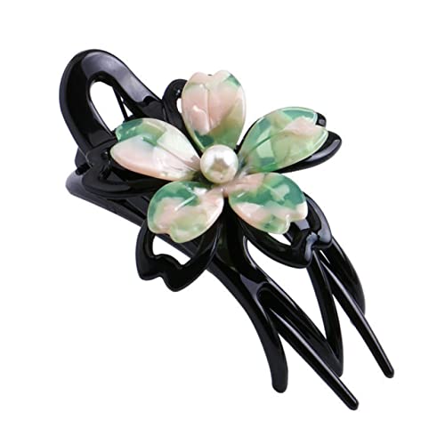 DECORNIJIA Acryl Blume Haarspange Entenschnabelclip für Damen Modisches Haaraccessoire für Pferdeschwanz und Dutt Passend für Dickes und Dünnes Haar von DECORNIJIA