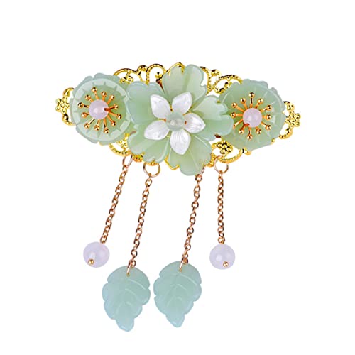 DECORNIJIA Retro Chinesische Anagallis Haarklammer Haarschmuck Ponytail Bobby Pin in Hellgrün für Damen Alltag und von DECORNIJIA