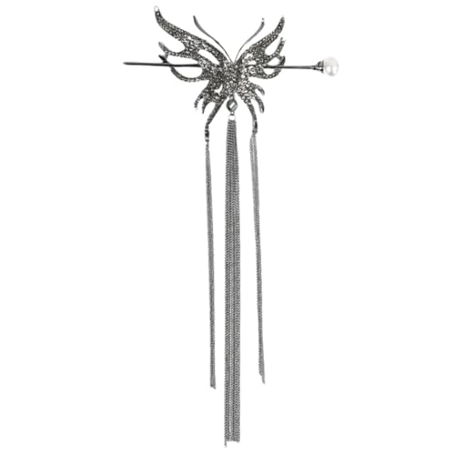 DECORNIJIA Retro Schmetterling Haarnadel Perlenhaarstab Damen Haarschmuck für Dutt und Große Locken Leichter Chinesischer Haarstab aus Sicherer Legierung Robust und Stilvoll für Alltag und von DECORNIJIA