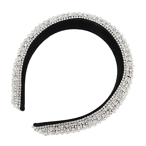 DECORNIJIA Rhinestone Haarschmuck Stirnband Damen Leichtes Flanell Braut Haarreif Party Kopfschmuck Silber von DECORNIJIA