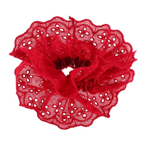 DECORNIJIA Rotes Haargummi mit Doppel lagen spitze Weiches Elastisches Haarschmuckband für Damen und Mädchen Komfortabel Haarschonend Vielseitig Verwendbar für Alltag Party und Hochzeit von DECORNIJIA