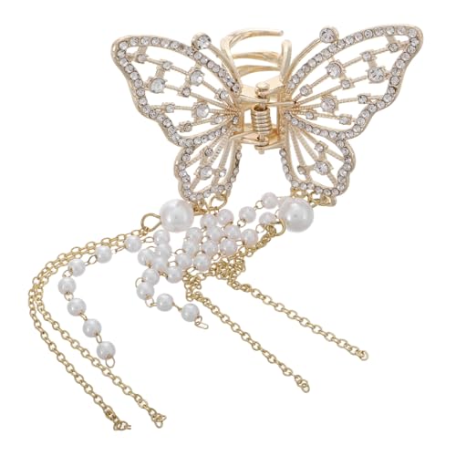 DECORNIJIA Schmetterling Haarklammer Metall mit Quaste Strass Haarschmuck für Damen Langlebig Modisch Sicherer Am Hinterkopf Geeignet für Dünnes und Dickes Haar von DECORNIJIA