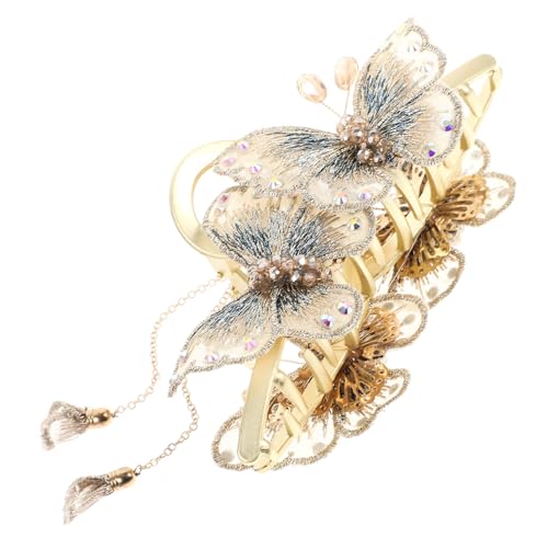 DECORNIJIA Schmetterling Haarklammer mit Quaste Doppelte Butterfly Haarspange aus Kupferlegierung Hoher für Dünnes und Dickes Haar Eleganter Haarschmuck für Damen Geeignet für Hochzeit Party von DECORNIJIA