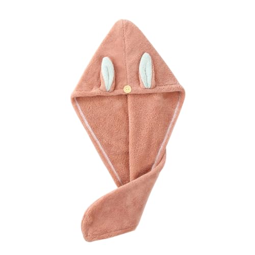 DECORNIJIA Schnelltrocknende Kaninchenohren Haarturban aus Weichem Korallenfleece Wasserabsorbierende Trockenhaube für Bad Make up und Alltag Leichter Haarhut für Damen und Herren von DECORNIJIA