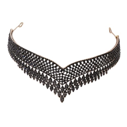 DECORNIJIA Schwarze Retro Strass Tiara aus Eleganter Gothic Haarschmuck für Braut und Hochzeit Vintage Diadem mit Funkelnden Kristallen für Damen und Partys von DECORNIJIA