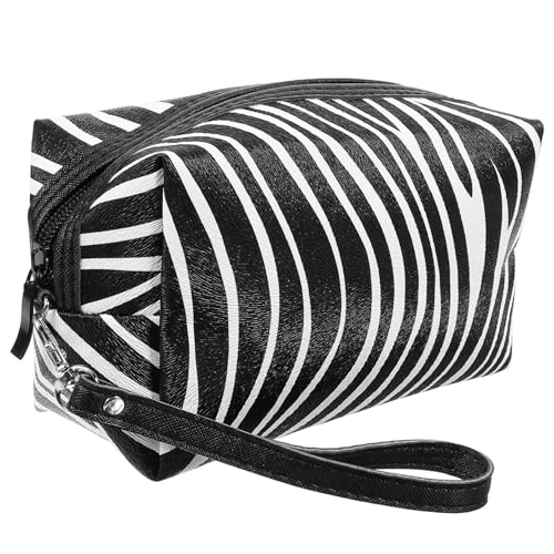 DECORNIJIA Schwarze und Weiße Zebra Muster Kosmetiktasche Leicht und Kompakt Makeup Organizer mit Glattem Reißverschluss Vielseitige Reise toilettentasche für Damen für Zuhause und Unterwegs DECORNIJIA Schwarze und Weiße Zebra Muster Kosmetiktasche Leicht und Kompakt Makeup Organizer mit Glattem Reißverschluss Vielseitige Reise toilettentasche für Damen für Zuhause und Unterwegs von DECORNIJIA