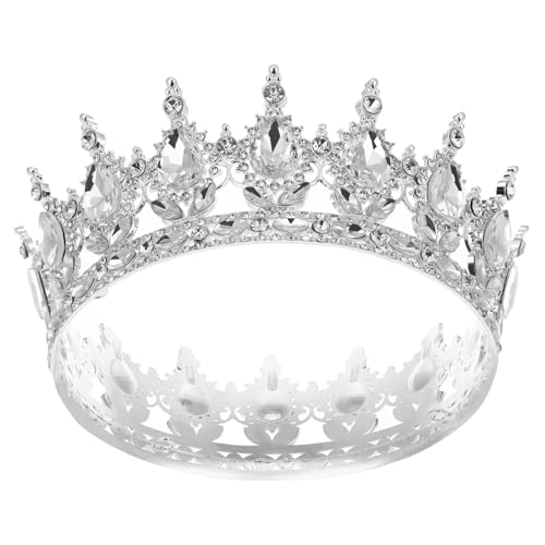 DECORNIJIA Silberne Barock Krone aus Legierung mit Funkelnden Strasssteinen Dekorativer Haarschmuck für Damen für Hochzeit Braut und Festliche Anlässe Langlebiges Design für Unvergessliche von DECORNIJIA