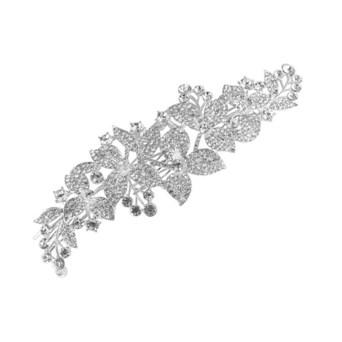 DECORNIJIA Silberner Braut Haarkamm mit Blumen und Strasssteinen Eleganter Haarschmuck für Hochzeit Party und Besondere Anlässe Modisches Accessoire für Damen Einzigartiges Design von DECORNIJIA