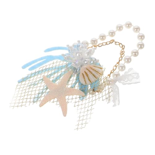 DECORNIJIA Strassbesetzte Haarspange Seestern Design Perlenimitat Glänzend Damen Haarschmuck Hochzeit Party Alltag von DECORNIJIA