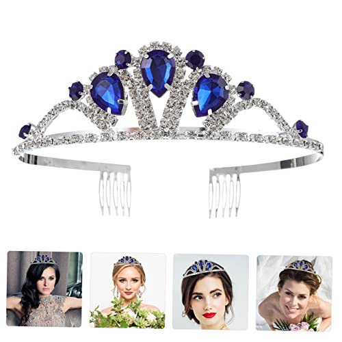 DECORNIJIA Strasssteine Haarkrone Brautkrone mit Kamm Farbiger Haarschmuck Robustes Leichtes Braut Accessoire mit Sicherem für Frauen und Mädchen bei Hochzeiten und Besonderen Anlässen von DECORNIJIA