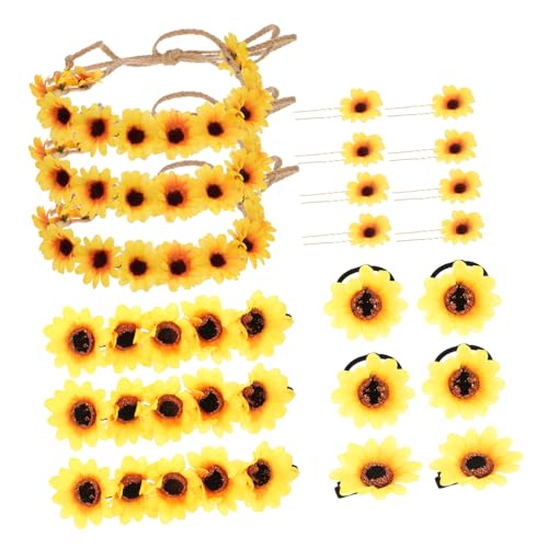 DECORNIJIA Sonnenblume Dekorative Stirnband Haar Clips Für Frauen Mädchen Hochzeit Gartenparty Kopfschmuck Haarband Accessoires von DECORNIJIA