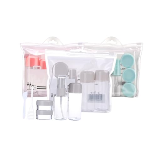 DECORNIJIA Teiliges Reise Kosmetikset mit Nachfüllbaren Sprayflaschen und Emulsionsbehältern Kompakt Auslaufsicher Wiederverwendbar für Damen und Outdoor Reisen Transparente Zufällige Farbe von DECORNIJIA