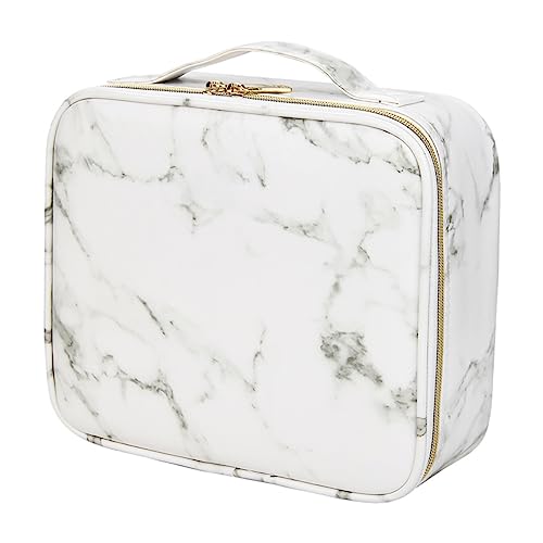 DECORNIJIA Tragbare Kulturtasche Wasserfeste Kosmetiktasche aus PU Leder für Reisen Make Up Organizer mit Viel Stauraum von DECORNIJIA