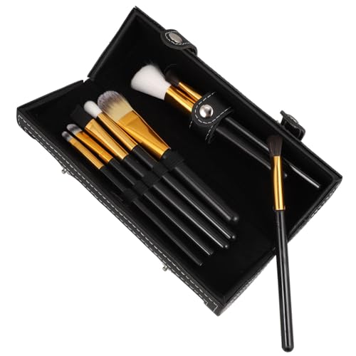 DECORNIJIA Tragbare Make up Pinsel Aufbewahrungstasche Kosmetikpinseltasche Mit Pinselhalter Schwarzes Leder Organizer Für Reisen Und Zuhause Leicht Und Kompakt Für Damen Und Mädchen von DECORNIJIA