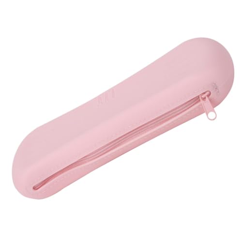 DECORNIJIA Tragbare Makeup Pinsel Tasche aus Silikon mit Reißverschluss Kompakter Makeup Pinsel Organizer Beutel Staubdicht und Praktisch für Reisen Pinker Kosmetik Pinselhalter für von DECORNIJIA
