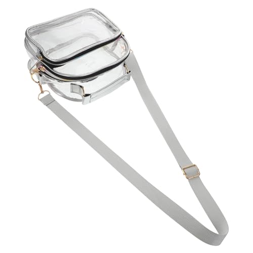 DECORNIJIA Transparente Damen Umhängetasche PVC Crossbody Bag mit Verstellbarem Schulterriemen und Fronttasche Vielseitige Kleine Transparente Tasche für Konzerte Festivals Stadionbesuche von DECORNIJIA
