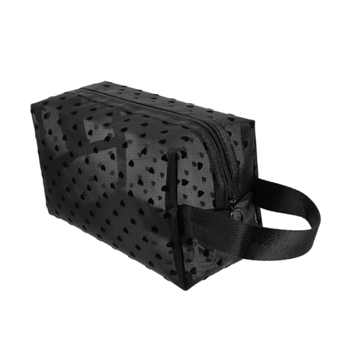 DECORNIJIA Transparentes Kosmetiktäschchen aus Strapazierfähigem Mesh Handlich und Leicht zu Reinigen mit Modischem Herz Design als Makeup Organizer für Damen Reisen von DECORNIJIA