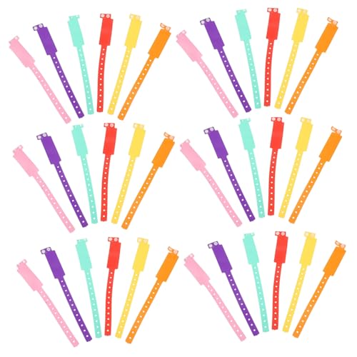 DECORNIJIA Verstellbare Wasserdichte PVC Armbänder in Farben Weiche Handbeschreibbare Sicherheits Id Bänder für Events Partys Hochzeiten Freizeit und Festivals von DECORNIJIA