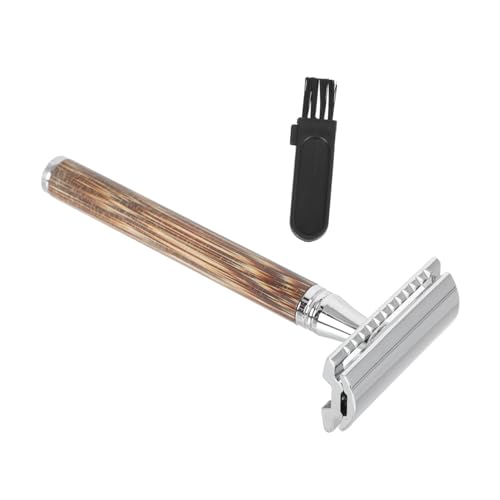 DECORNIJIA Vintage Bamboo Handle Double Sided Manual Safety Razor Tragbarer Leichter Rasiermesser für Präzises Rasieren Rostfreier Hautfreundlicher Griff Kompaktes Design für Reisen und von DECORNIJIA