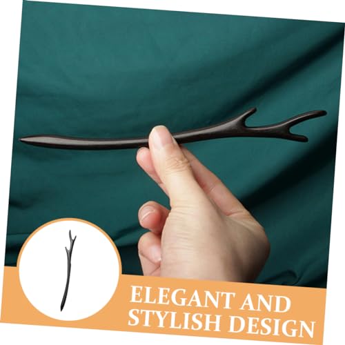 DECORNIJIA Vintage Haarnadel aus Schwarzem Chinesischer Stil Handgefertigter Holz Haarstab Langer Haarschmuck für Damen Vielseitig für Hochsteckfrisuren Partys und Alltag Geeignet von DECORNIJIA