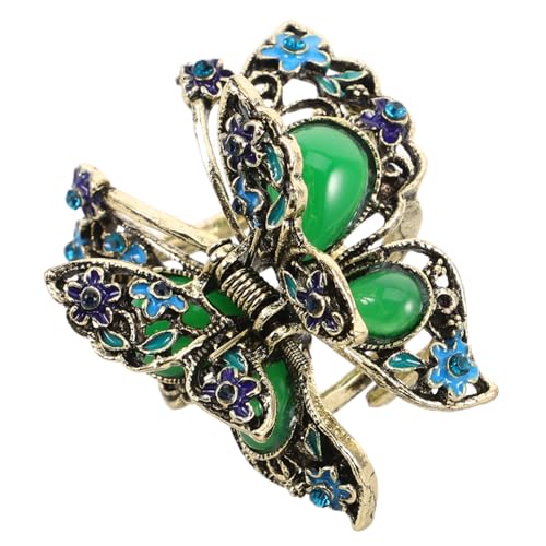DECORNIJIA Vintage Schmetterlingshaarklammern Metall Strass Haarspangen Retro Kristallbacken Funkelnde Krallenklammern Legierung Ausgefallene Dicke Haarspange Für Frauen Mädchen von DECORNIJIA