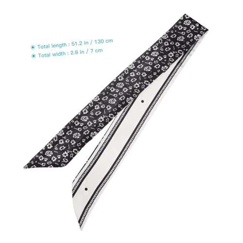 DECORNIJIA Vintage Seidenschal Haarband Damen Modisch Schmaler Haarschal Vielseitig als Haarband Handtaschen schal oder Halstuch Tragbar Feine Verarbeitung Langlebig mit Blumenmuster von DECORNIJIA