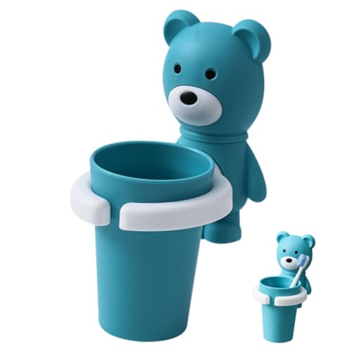 DECORNIJIA Wandmontierter Zahnbürstenhalter mit Selbstklebender Befestigung Kinderfreundlicher Zahnputzbecher und Zahnpasta Organizer Platzsparend Hygienisch Bohren Geeignet für Badezimmer von DECORNIJIA