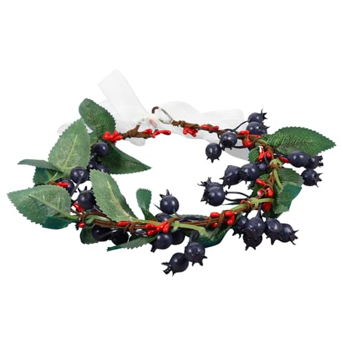 DECORNIJIA Weihnachtlicher Beeren Blumenkranz Haarschmuck Damen Mädchen Verstellbares Stirnband für Strandurlaub Festliches Haar Accessoire mit Buntem Design für Weihnachten und Fotografie von DECORNIJIA