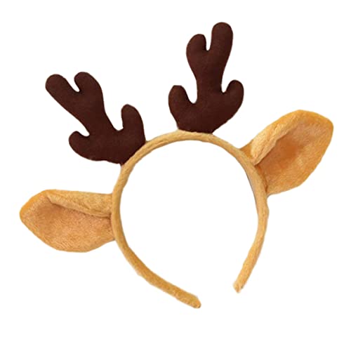 DECORNIJIA Weihnachtliches Rentiergeweih Haarreif mit Strasssteinen Leichter Haarschmuck für Mädchen und Erwachsene Charmantes Weihnachts Stirnband für Party und Fotosession von DECORNIJIA