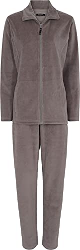 DECOY Women's Velour Homewear Set Pyjamaset, Brown, L von DECOY