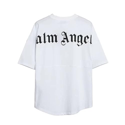 DEEBOW Marken Angel&Palm T-Shirt Herren Oversized Bedrucken Letter Short Sleeve Kurzarmshirt, Schwarzes, Weißes von DEEBOW