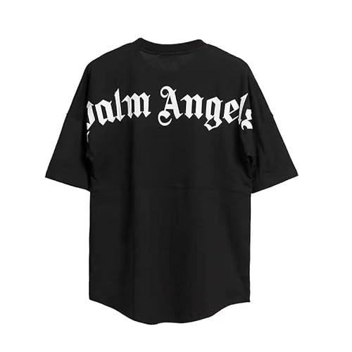 DEEBOW Marken Angel&Palm T-Shirt Herren Oversized Bedrucken Letter Short Sleeve Kurzarmshirt, Schwarzes, Weißes von DEEBOW