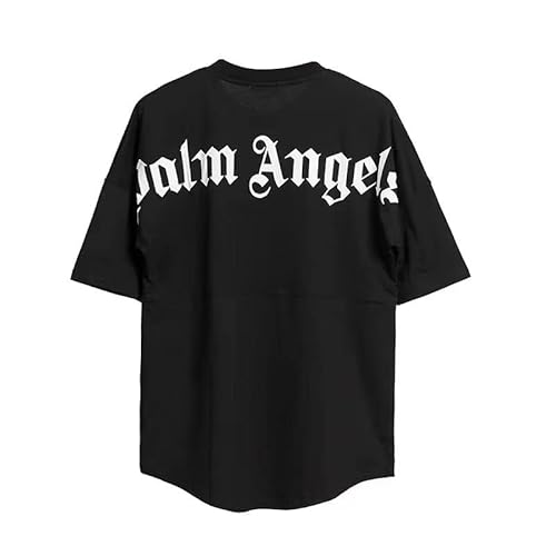 DEEBOW Marken Angel&Palm T-Shirt Herren Oversized Bedrucken Letter Short Sleeve Kurzarmshirt, Schwarzes, Weißes von DEEBOW