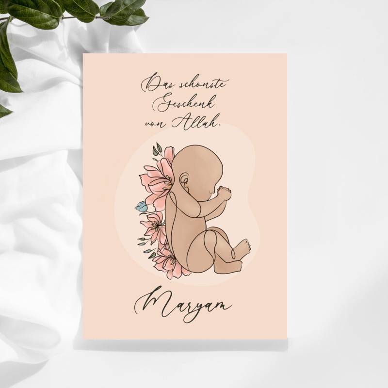 U-Heft Hülle Individuell Personalisiert Muslim Mädchen Umschlag Abwischbar Wasserfest Folie Design von DEENmeetsDESIGN