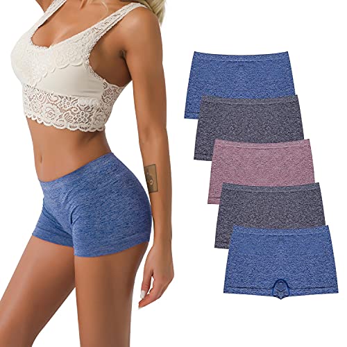 DEEP TOUCH Boyshorts Unterwäsche Damen Boyshorts Höschen Spandex Panty Workout Boxershorts 5er-Pack, Set-B6, 4XL von DEEP TOUCH