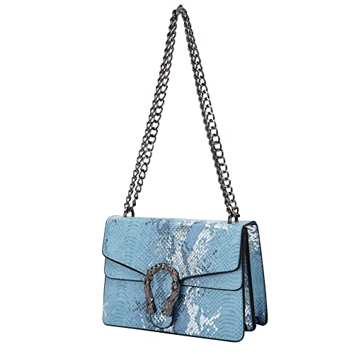 DEEPMEOW Crossbody Schulter Abendtasche für Frauen - PU Leder Kette Geldbörse Messenger Bag Kleine Umhängetasche Handtasche, B-Blau von DEEPMEOW