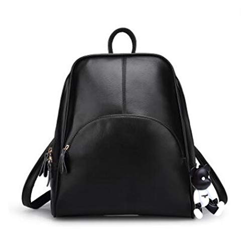 DEERWORD Damen Rucksack Taschen Frauen Elegant Tasche Stadtrucksack Rucksackhandtasche Vintage PU-Leder 5035 1-teilig set Schwarz V4 von DEERWORD